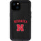 University of Nebraska Collegiate Text Black iPhone 15 Plus Waterproof Case